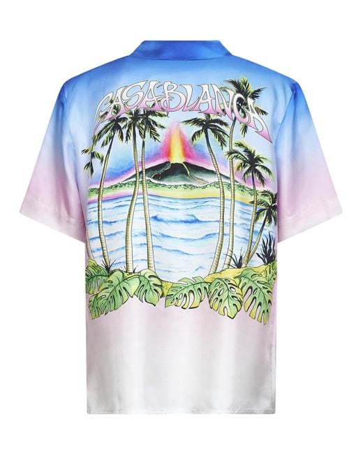 Casablanca Blue Short-Sleeved Shirt for men