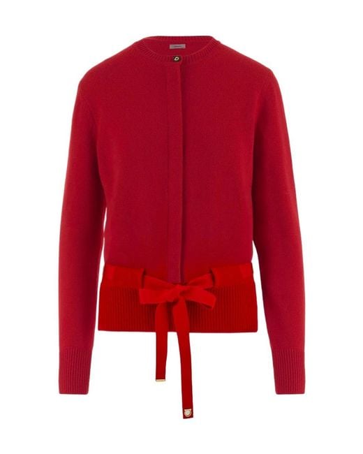 Ferragamo Red Long-Sleeved Cardigan