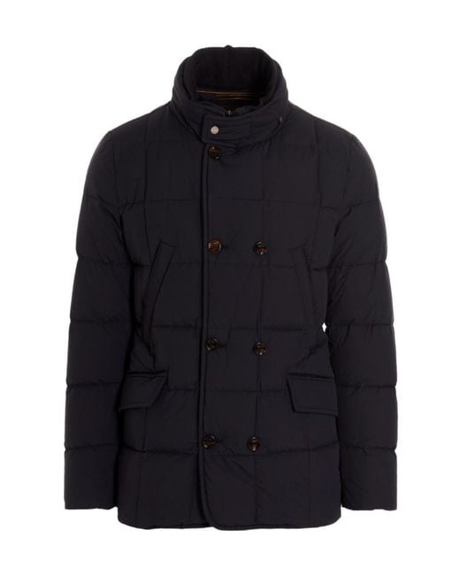 Moorer Blue Logo Down Jacket for men
