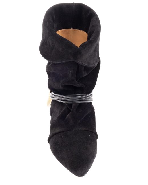 Isabel Marant Black Suede Heeled Ankle Boots 'Edrika'