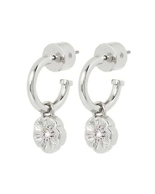 COACH White Pendant Earrings