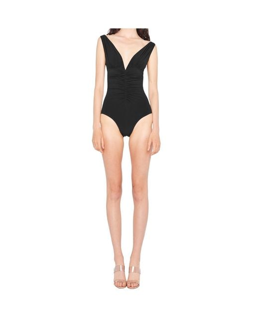 Norma Kamali Black Ruched Sleeveless Top