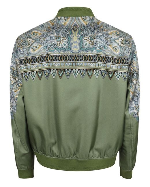 Etro Green Paisley Bomber Jacket for men
