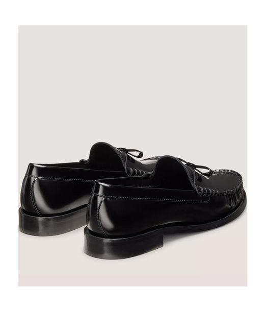 Stuart Weitzman Black Round Head Loafer Shoes
