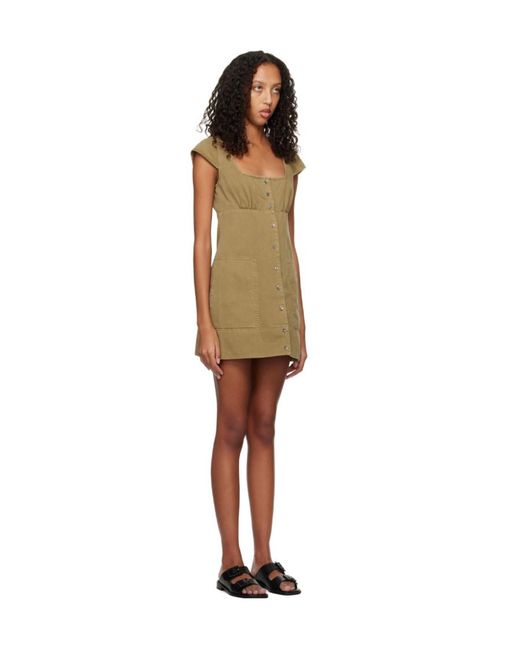 Staud Natural Julia Square Neck Dress