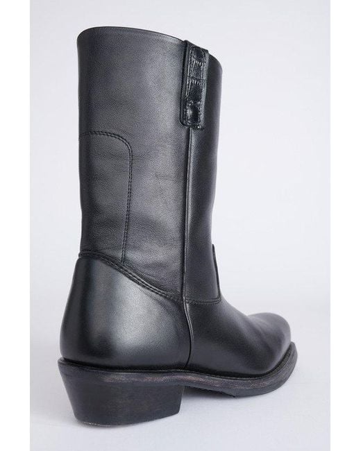 Our Legacy Black Calf-Length Leather Boots for men