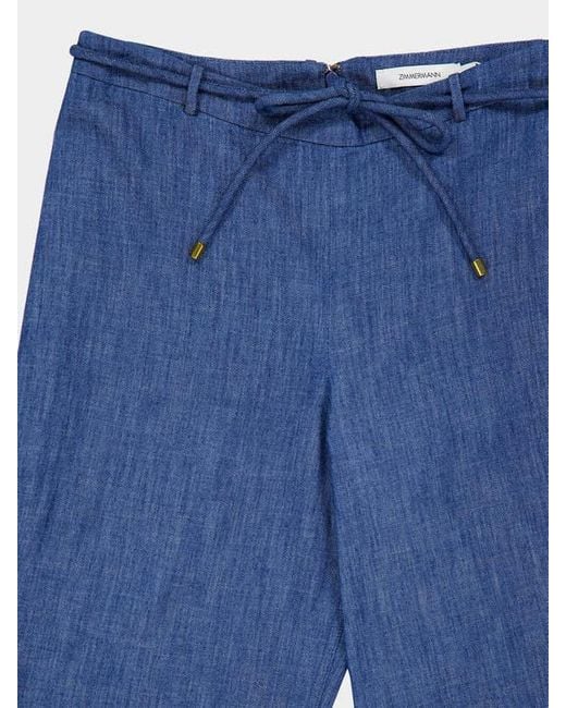 Zimmermann Blue Embroidered Flared Jeans
