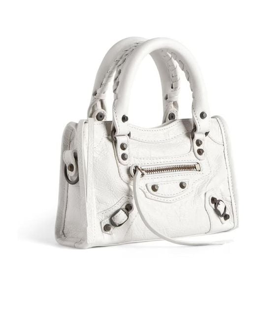 Balenciaga White Le City Bag Nano Top Handle Bag