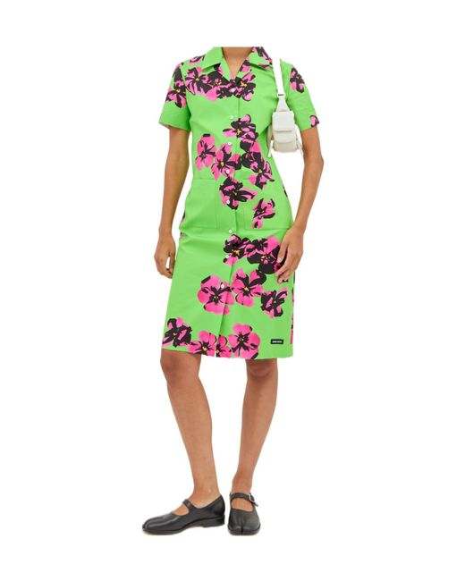 Miu Miu Women's Green Poplin And Jersey Dress - www.jkreigsman.com