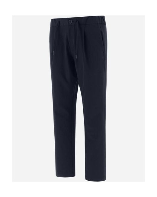 Herno Blue Tapered Leg Drawstring Trousers for men
