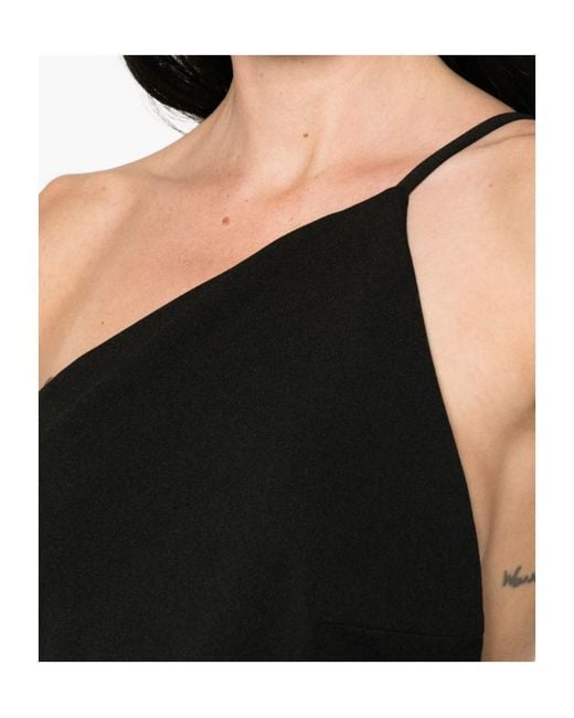 Solace London Black London Alexandra One-Shoulder Dress