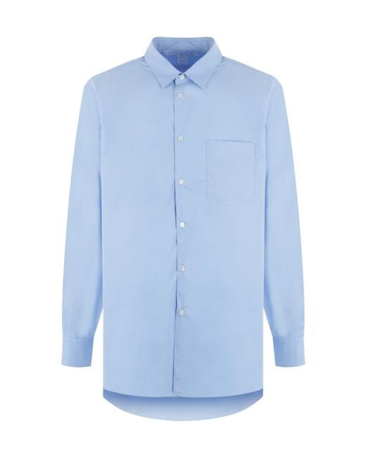 Comme des Garçons Blue Long-Sleeved Shirt for men