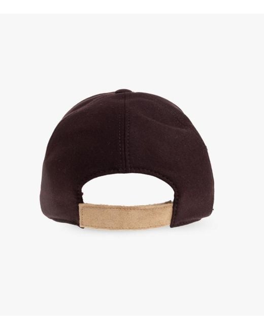 Eleventy Red Logo Wool Baseball Hat for men