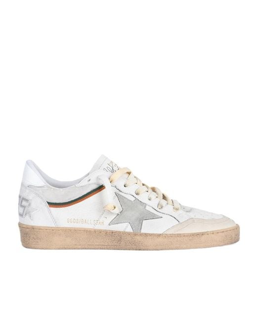 Golden Goose Deluxe Brand White Ballstar Low-Top Sneakers for men