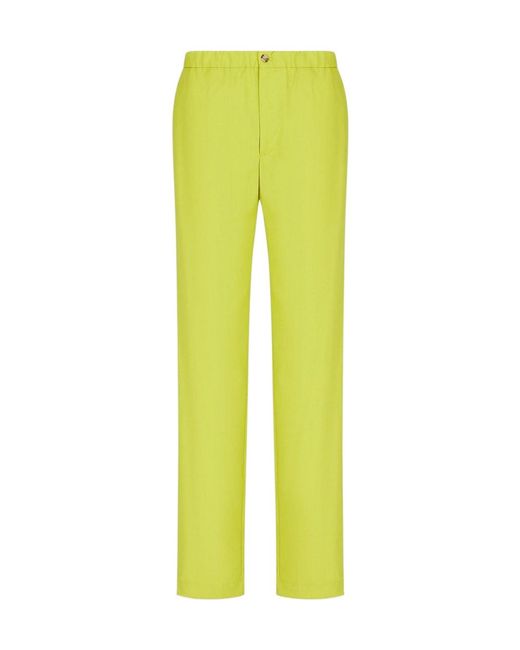 Emporio Armani Yellow Casual Solid-Color Trousers for men