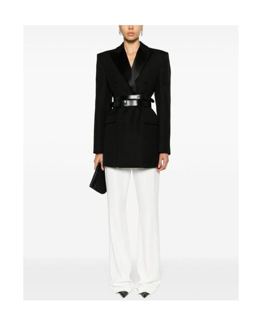 McQueen White High-Waist Flared Tailored Trousers