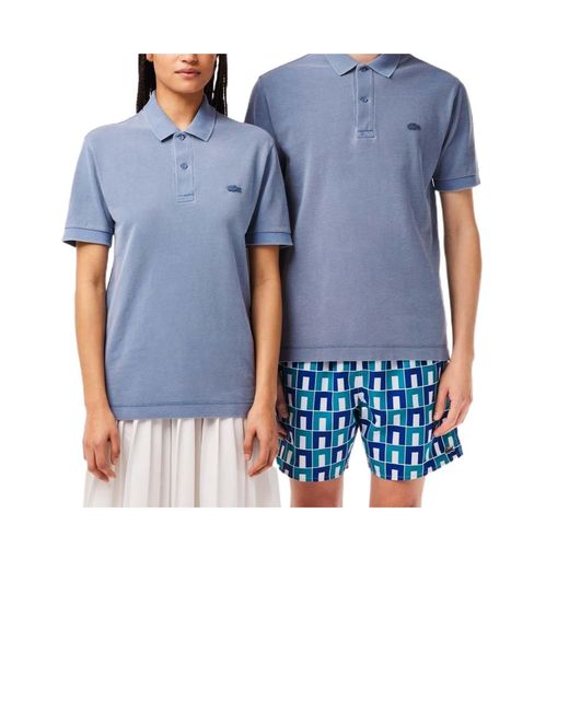Lacoste Blue Classic-Fit Natural Dye Polo Shirt for men