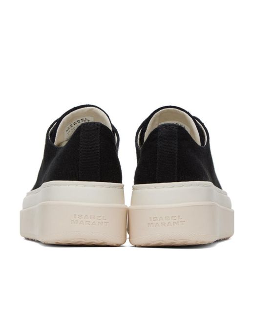 Isabel Marant Black Logo-Print Flatform Sneakers