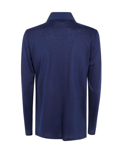Seventy Blue Jersey Crepe Shirt