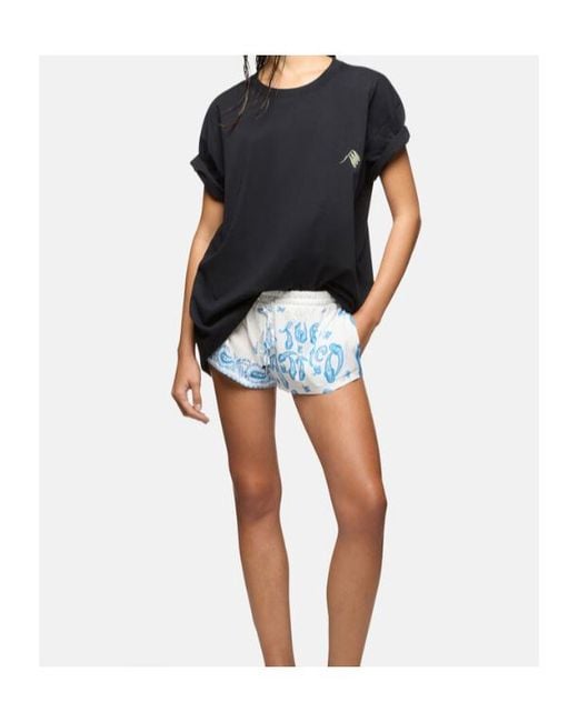 The Attico Blue The Patterned Elastic Waist Shorts