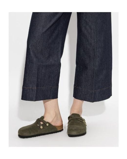 Birkenstock Green Blair Buckled Clogs