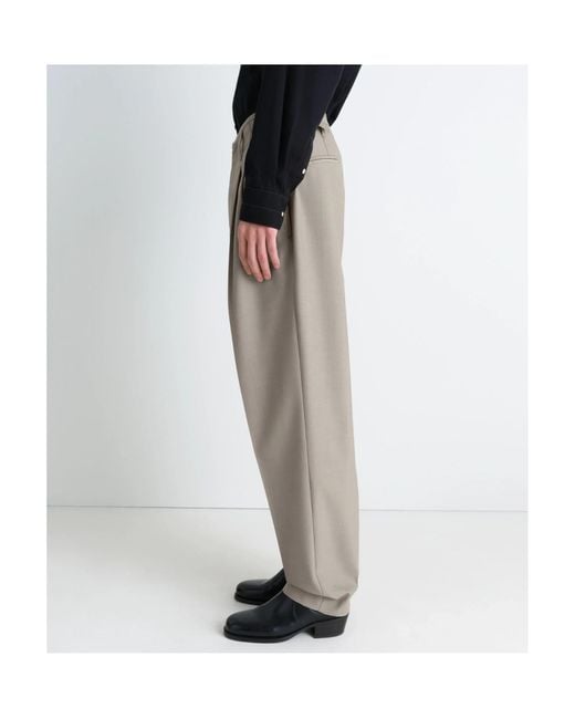 Lemaire Gray Pleated-Front Side-Adjustable Trousers for men