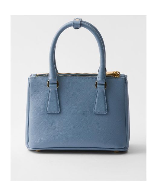 Prada Blue Galleria Mini Saffiano Leather Bag