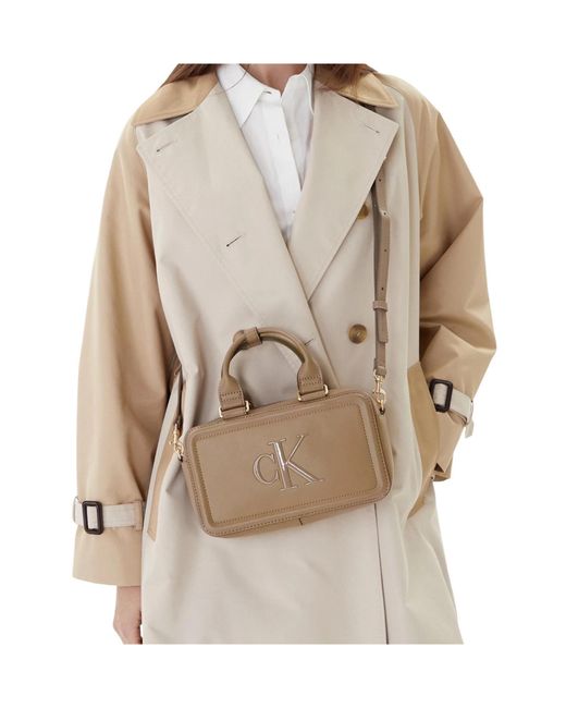 Calvin Klein Metallic Zippered Shoulder Bag