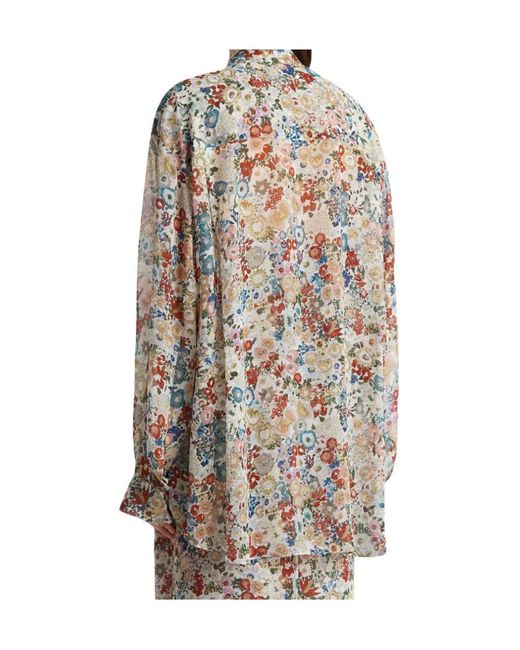 Khaite Gray Goya Floral Printed Buttoned Shirt