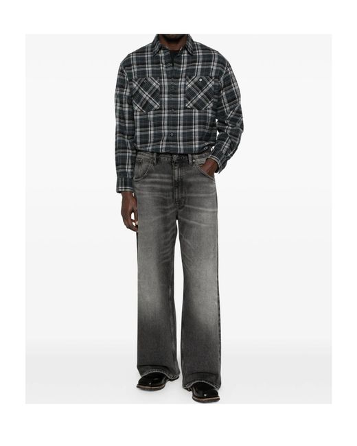 sunflower Gray Topstitching Wide-Leg Jeans for men