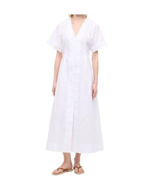 Staud White Short-Sleeved Dress