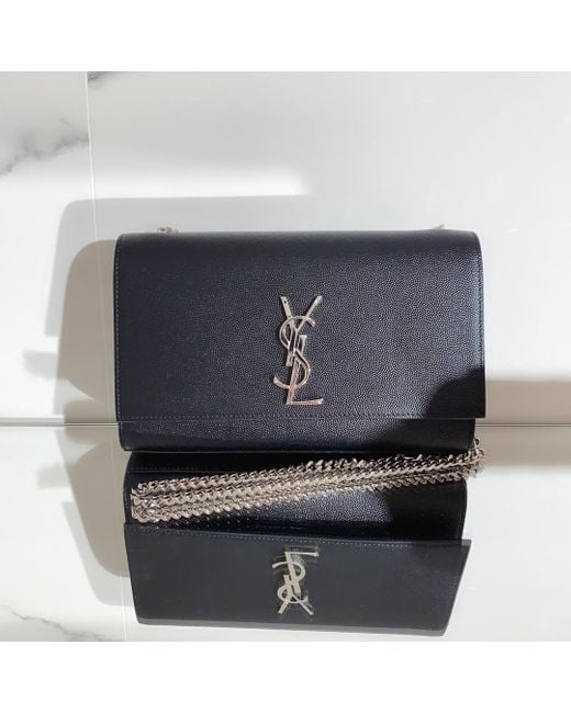Saint Laurent Black Kate Logo Plaque Small Shoulder Bag