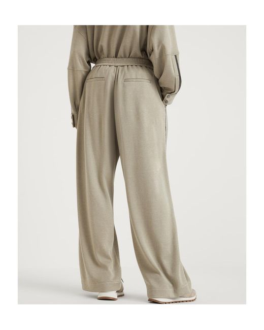 Brunello Cucinelli Natural Drawstring Waistband Relaxed-Fit Pants