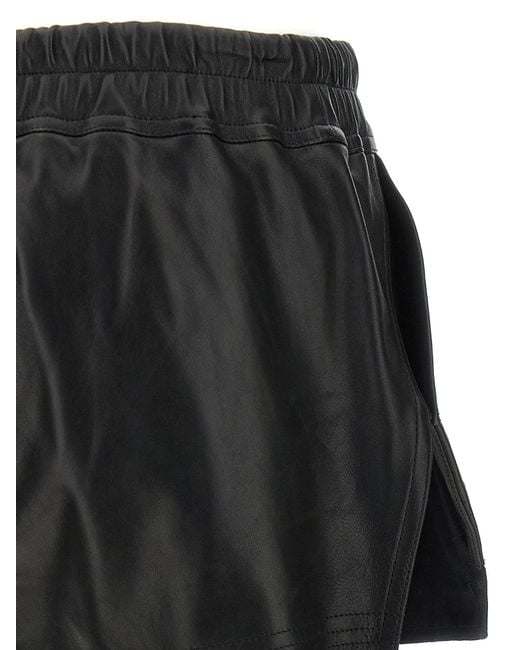 Rick Owens Black Vent Detail Drawstring Shorts