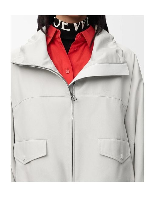 Loewe White Layered Drawstring-Hem Jacket