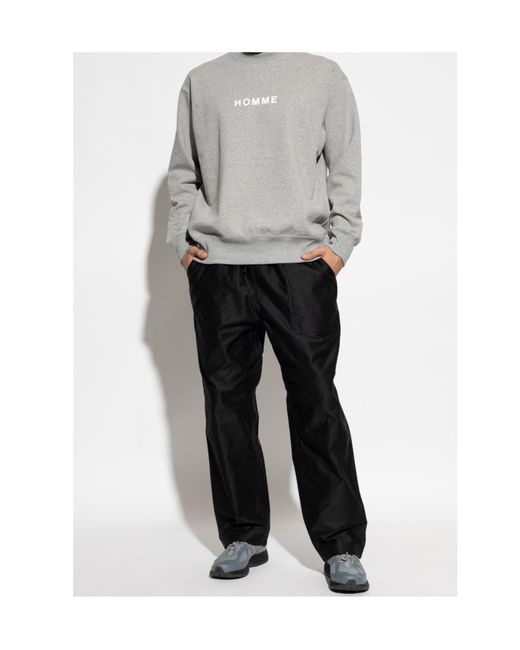 Comme des Garçons Black Drawstring Casual Pants for men