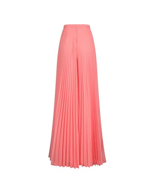 Max Mara Pink Pleated Chiffon Trousers