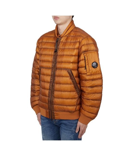 C P Company Orange Long-Sleeved Down Jacket for men