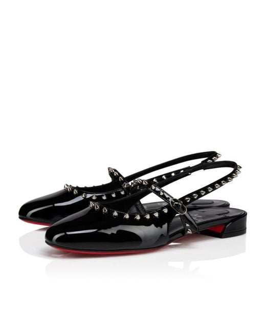 Christian Louboutin Black Sweet Janispikes Slingback Ballerinas
