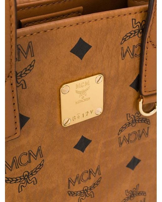MCM Brown Monogram Print Tote Bag