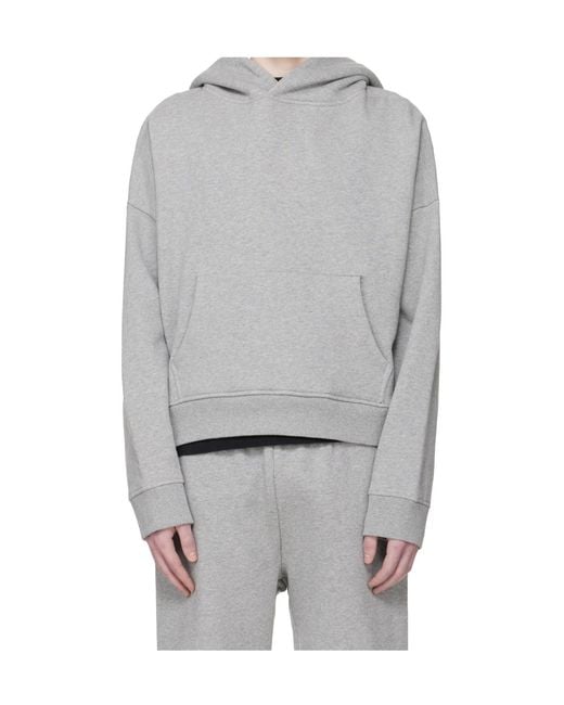 Entire studios Gray Mélange-Effect Hoodie for men
