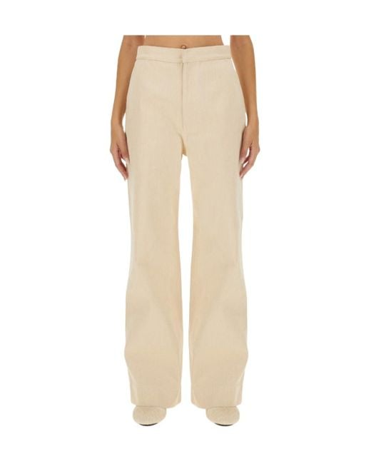 Jil Sander Natural Wide Leg Denim Jeans
