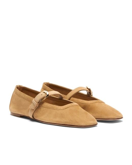 Stuart Weitzman Brown Sai Ballet Flat