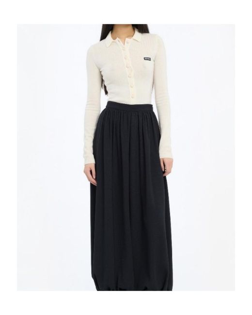 ROTATE BIRGER CHRISTENSEN White Knitted Polo Top