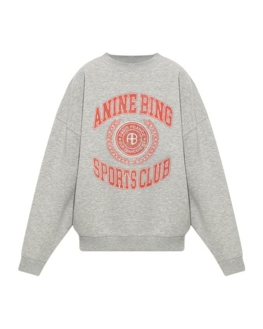 Anine Bing White Sports Club Logo Sweatshirt