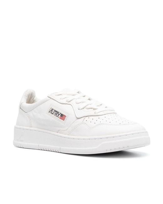 Autry White Medalist Low-Top Sneakers for men