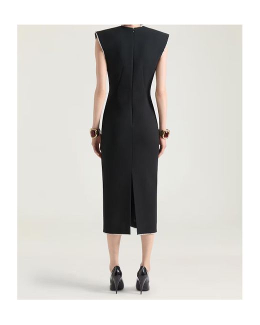 Givenchy Black V-Neck Pencil Midi Dress