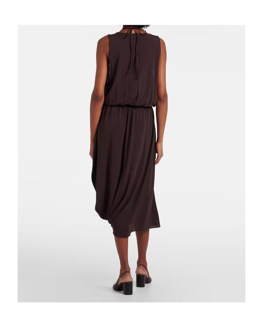 Lemaire Purple Draped Midi Dress