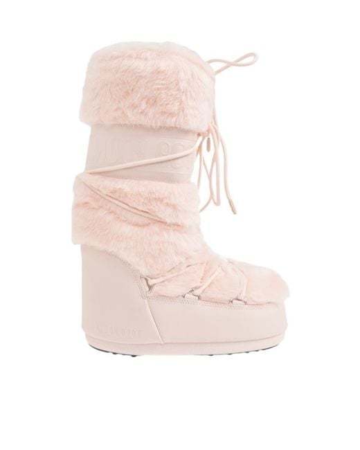 Moon Boot Pink Round-Toe Boots