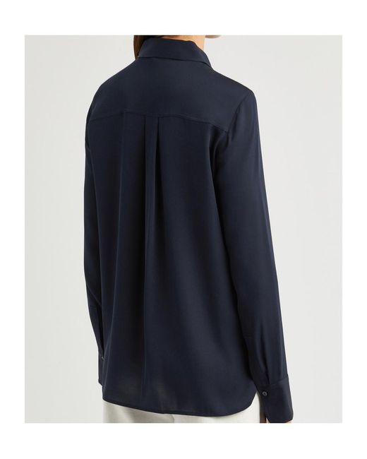 Vince Blue Stretch-Silk Shirt